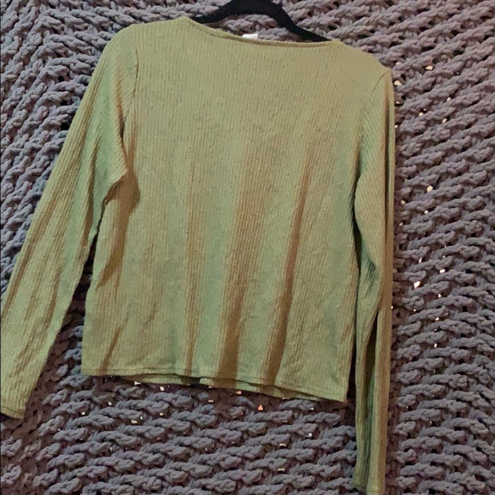 Army Green Lace Up Sweater 💚 - Picture 3 of 5